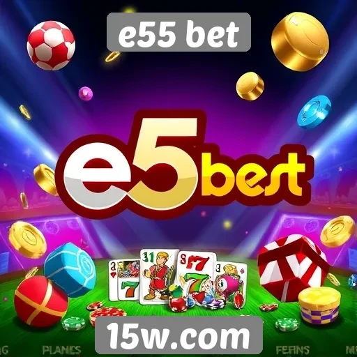 Variedade de jogos disponíveis no e55 bet