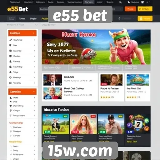Acessibilidade e design do site e55 bet